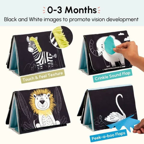 Curious Cub Tummy-Time Book & Mirror - 0-12 Months