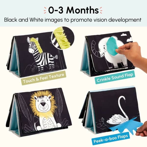 Curious Cub Tummy-Time Book & Mirror - 0-12 Months