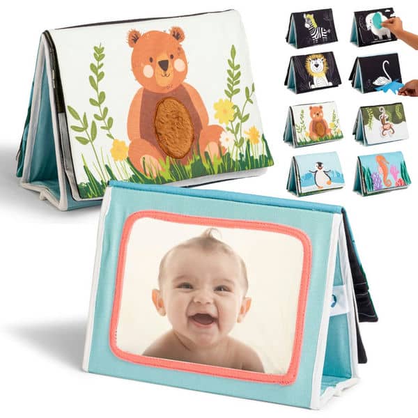 Curious Cub Tummy-Time Book & Mirror - 0-12 Months