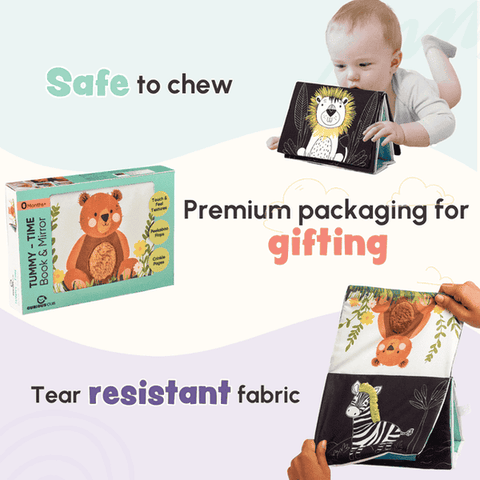Curious Cub Tummy-Time Book & Mirror - 0-12 Months