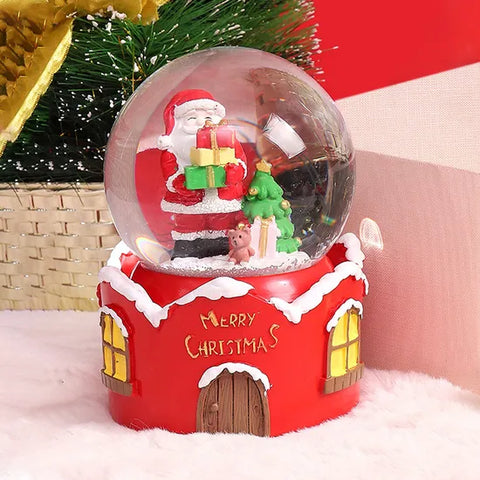 Christmas Snow Globe with Santa and Xmas Tree