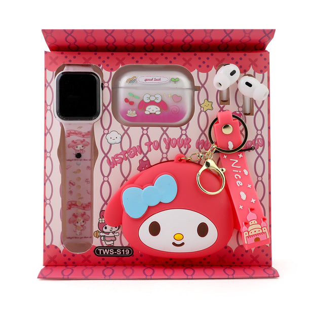 Sanrio 3-in-1 Combo Gift Set – Smart Watch Band + Wireless Earbuds + Silicone Case & Keychain - The Write Stuff