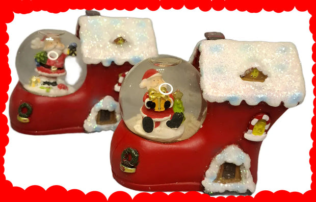 Christmas Mini Globe Boot – Festive Snow Globe Decoration