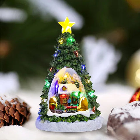 Christmas Tree Glowing House Musical LED Figurine - The Write Stuff