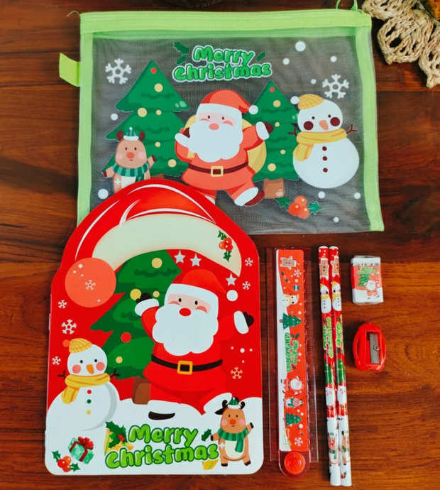 Cute Christmas Santa & Snowman Stationery Gift Set for Kids - The Write Stuff