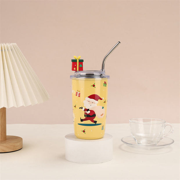 Kids Christmas sipper cup with cute Santa decoration