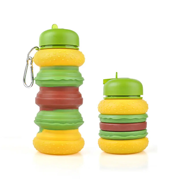 Burger Expandable 600ml Silicone Bottle for Kids - The Write Stuff