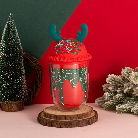 Christmas Ice Cream Reindeer Horn Sipper