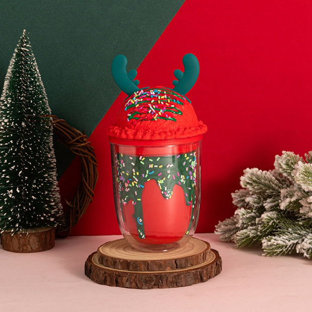 Christmas Ice Cream Reindeer Horn Sipper