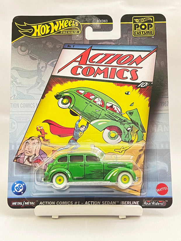 HOT WHEELS PREMIUM - ACTION COMICS #1 - ACTION SEDAN - 5C - The Write Stuff