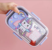 New Steel Lunch box 2 compartment with steel Dabbi