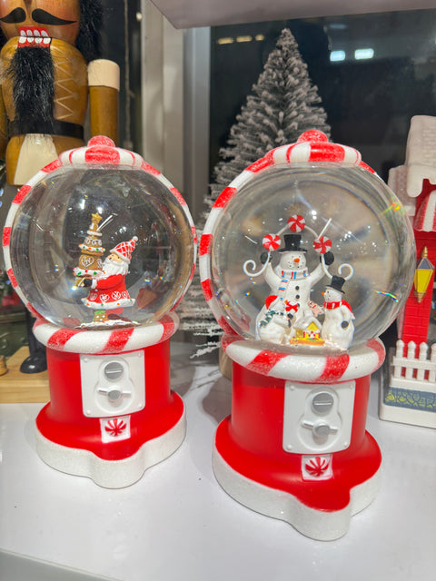 Christmas Red & White Snow Globe with LED Light