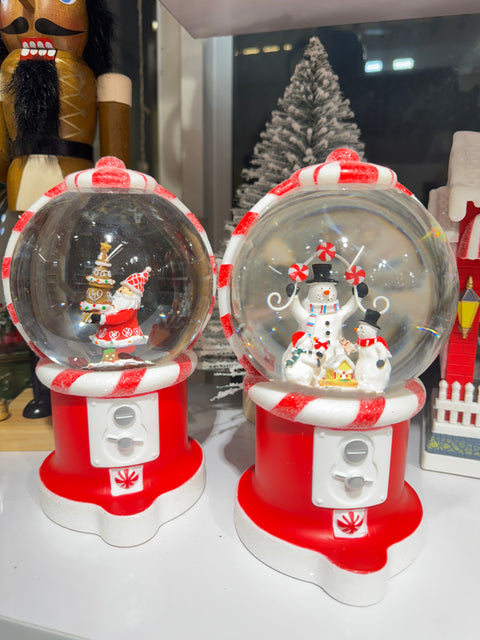 Christmas Red & White Snow Globe with LED Light