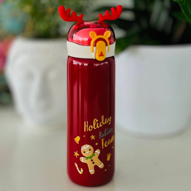 Christmas Stainless Steel Vacuum Water Bottle with Lock