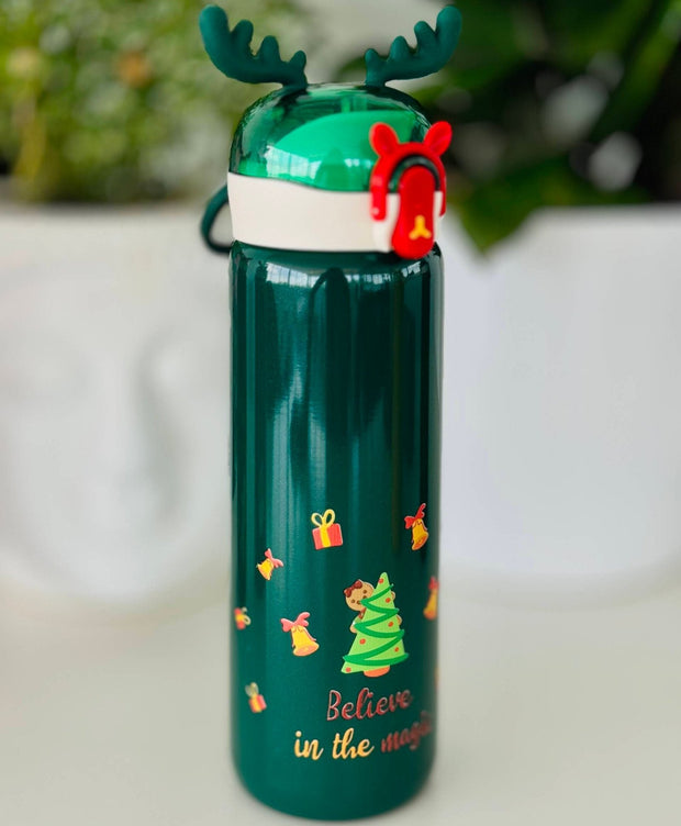 Christmas Stainless Steel Vacuum Water Bottle with Lock