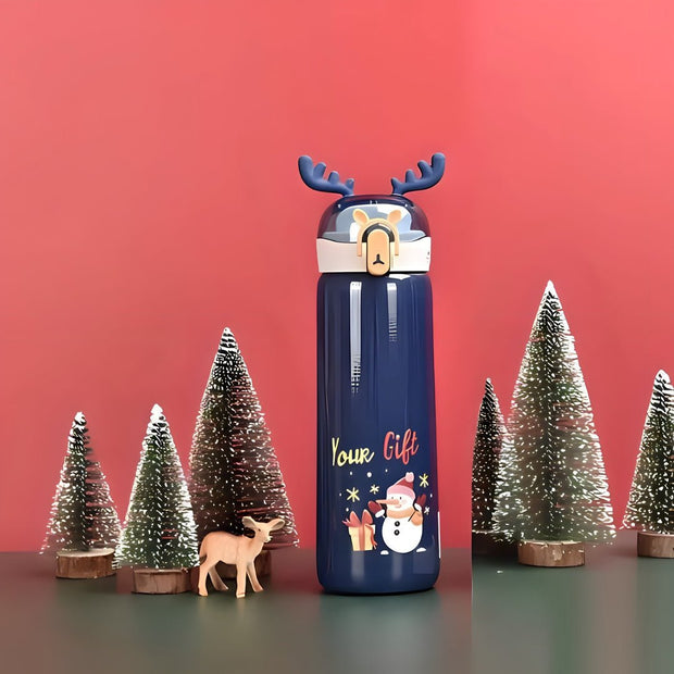 Christmas Stainless Steel Vacuum Water Bottle with Lock