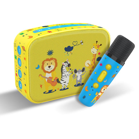 Kids Karaoke Bluetooth Speaker with Mic – Jungle Animal Cartoon Design - The Write Stuff