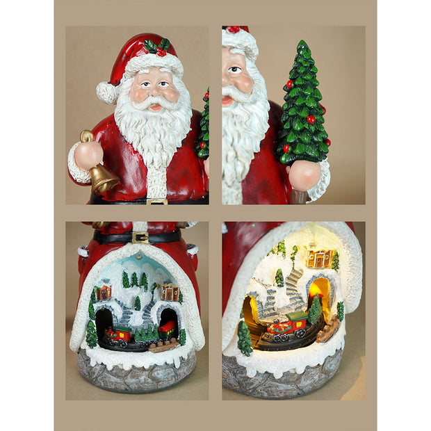 Santa Belly Train Rotating, Musical & Lit Christmas Decoration & Home Decor - The Write Stuff