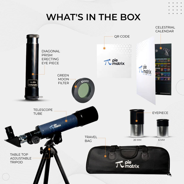 Pie Matrix Neo Astronomy Telescope with Tripod – High-Definition Moon & Planet Viewer - The Write Stuff