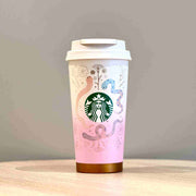Starbucks Pink Gradient Tumbler with Floral & Snake Design - 16oz - The Write Stuff