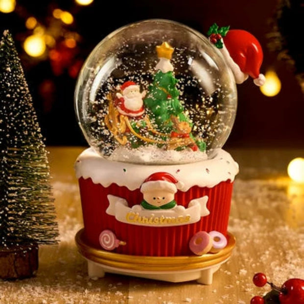 Christmas Santa Musical Rotating Snow Globe With LED Light - The Write Stuff