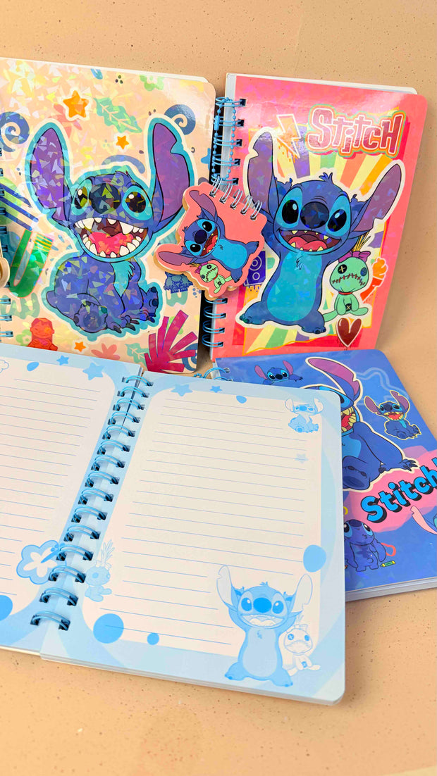 Stitch Spiral Notebook with Mini Pad – Assorted Designs with Stickers & Badge - The Write Stuff