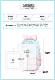 Pastel Check School Bag 18inch