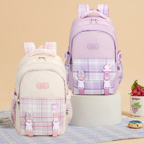 Pastel Check School Bag 18inch The Write Stuff