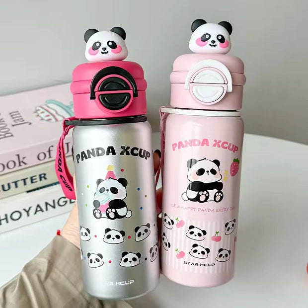 Panda 2 IN 1 Insulated Water Bottle-Panda 