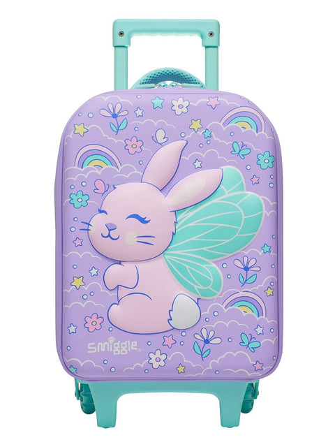 Smiggle Kids Trolley Suitcase – Purple Fairy Bunny Hardtop Travel Luggage with Wheels & Handle