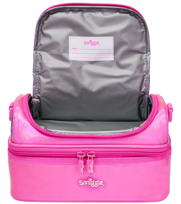 Smiggle Pink Barbie Double Decker Lunch Bag with Strap