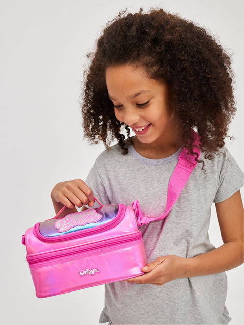 Smiggle Pink Barbie Double Decker Lunch Bag with Strap