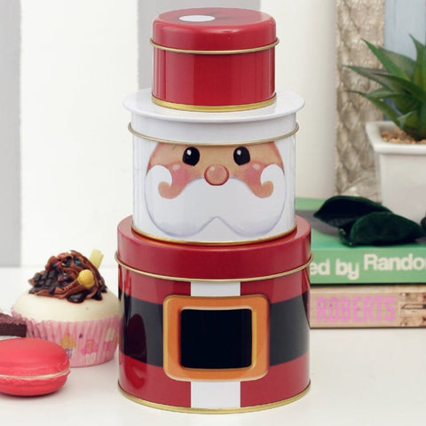 Christmas Santa Tin Box - 3 Layer