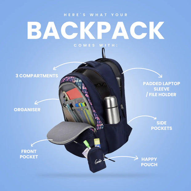 Genie Sass Laptop and Raincover Backpack - The Write Stuff