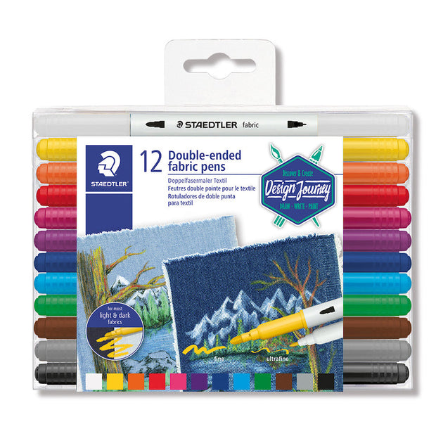 Staedtler Double-ended Fabric Pen Set of 12 - The Write Stuff