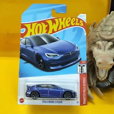 Hot Wheels Tesla Model S Plaid (Blue) | Quarter Mile Heroes | 1:64 Scale Die-Cast Car | Ages 3+ by Small CLAP