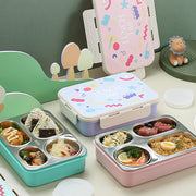 Lunch Time Stainless steel 4 Compartment Lunch Box