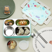 Lunch Time Stainless steel 4 Compartment Lunch Box