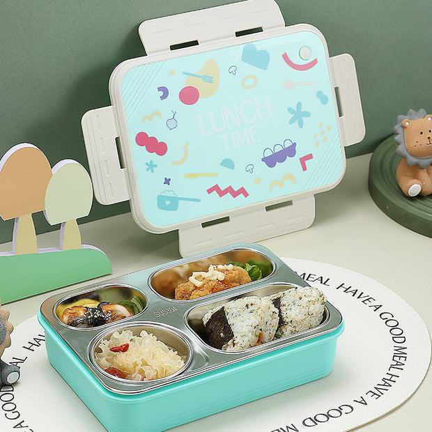 Lunch Time Stainless steel 4 Compartment Lunch Box