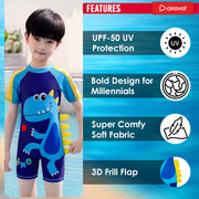 Boys Swimsuit - Dino Blue (7187)