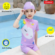 Girls Swimsuit - Lavender Unicorn (7211)