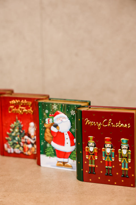 Christmas Book Metal Tin Box