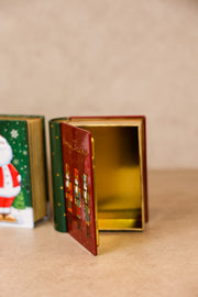 Christmas Book Metal Tin Box