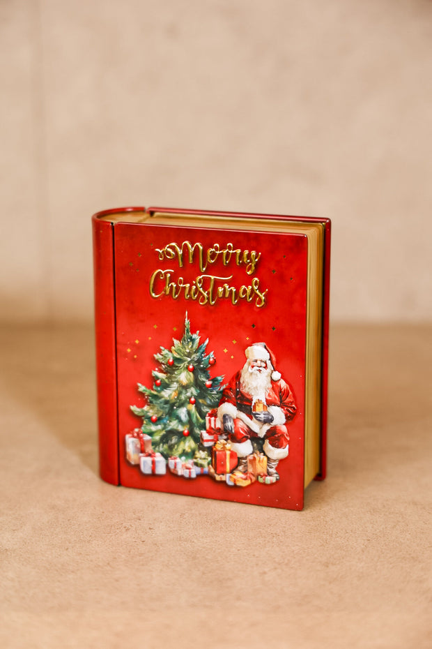 Christmas Book Metal Tin Box