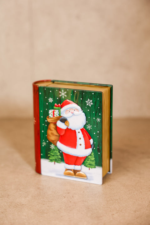 Christmas Book Metal Tin Box