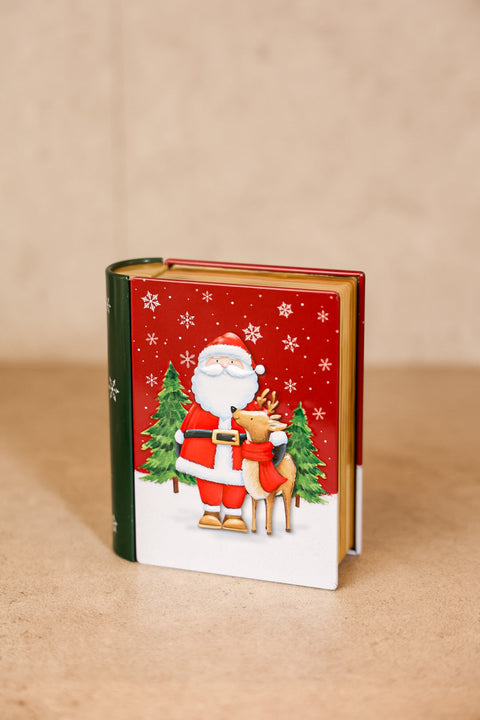 Christmas Book Metal Tin Box