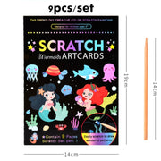 Scratch Art Cards Set of 9 Sheets