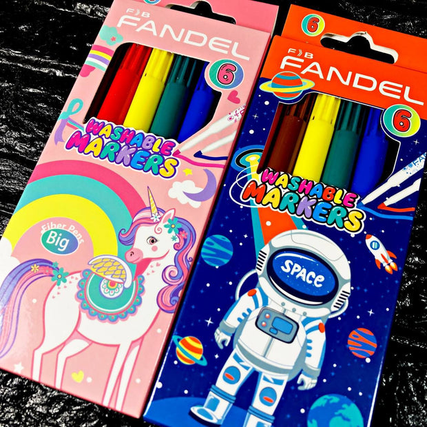 Fandel-Washable Markers Pack of 6