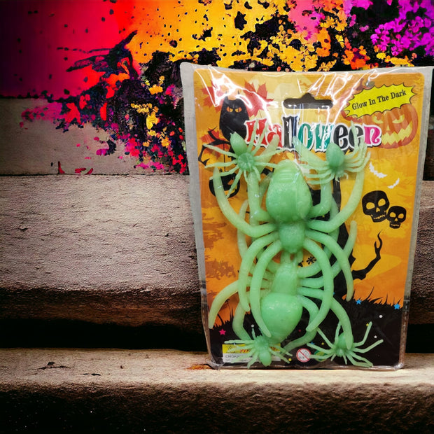 Halloween Decoration Glow in Dark Spiders - The Write Stuff