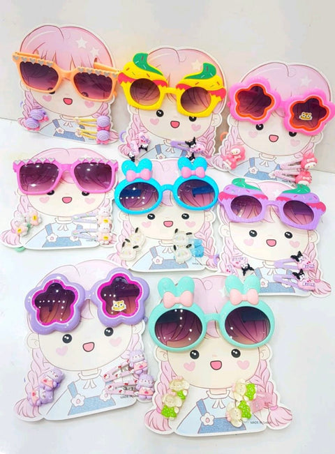 Kids Sunglasses With hair Clip Set